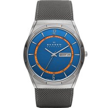 Skagen Round Mesh Strap Watch Gunmetal/ Navy