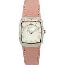 Skagen Women's Stainless Steel Pink Leather Watch 396xsslp