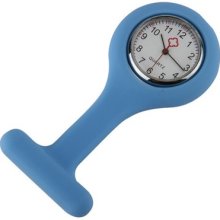 Sky Blue-portable Special Gift Brooch Design Nurse Watch Type Silicone Handle