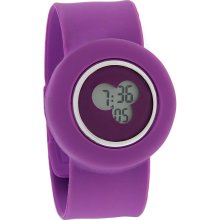 Slap-On Snap Bracelet XL 43MM Purple Jelly Digital Quartz Fashion Watch