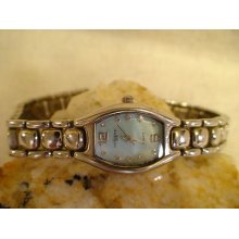 Soft Blue Face La Express Silver Tone Quartz Ladies Watch Works(c1)