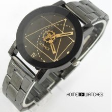 Special Symbol Black Dial Lover Couple Men Women Quartz Watch Popular Gift