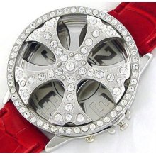 Spinning Iced Out Crystal Bling Bling Spinner Watch