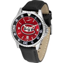 St. Cloud State Huskies Competitor AnoChrome Men's Watch with Nylon/Leather Band and Colored Bezel