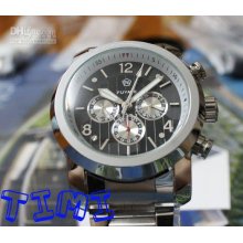 Stainless Steel Date 3 Dials Elegant Mechanical Mens Watch New