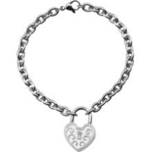 Stainless Steel Heart Lock Bracelet