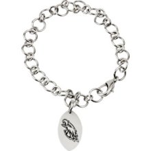 Stainless Steel Philadelphia Eagles Logo Dangle Bracelet