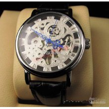 Stainless Steel Wristwatch Blue Watch Hand Clockwork Mechanical Watc