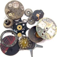 Steampunk Watch Parts Lot, Vintage Movements, Gears, Dials, Sprockets, Destach, Projects 4682