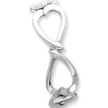 Sterling Silver Interlocking Hearts Cuff Bangle