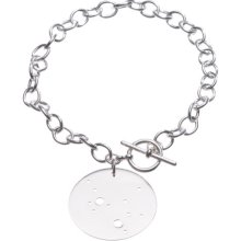 Sterling Silver Sagittarius Zodiac Constellation Toggle Bracelet