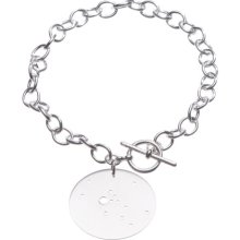 Sterling Silver Taurus Zodiac Constellation Toggle Bracelet