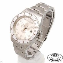 Steve Madden Men's Rotating Bezel - Date - 50m W/r - St/steel Bracelet Watch