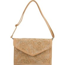 Street Level Women's Laser Cut Out Clutch, Color: Nude, Size: One Size