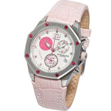 Stuhrling 231cr 1115a80 Lady Nemo Chrono Ss Case White/pink Dial Leather Watch