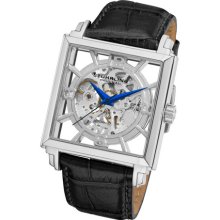 Stuhrling 333n 33152 Winchester Plaza Silvertone Skeleton Automatic Mens Watch