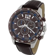 Stuhrling Original Men's 'Concorso' Brown Dial Chronograph Watch