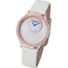 Stuhrling Original Women's Radiant Ivory Leather Strap Watch