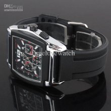 Style Men's Black Face Day Date Pu Band Square Case Automatic Mechan