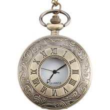 Style Unisex Wave Alloy Analog Quartz Pocket Watch (Bronze)