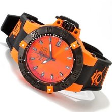 Subaqua Noma Iii Orange Dial Quartz Date Display Rubber Strap