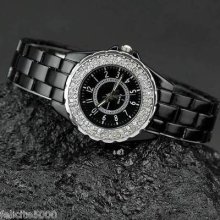 Super Hot Buy - Women's Quartz Wrist Watch W/black Alloy Band