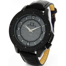 Super Techno Watch Aqua Techno Genuine Diamonds Mens King Master All Black Y5607