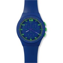 Swatch Blue C Gent's & Women's Plastic Chronograph Date Watch Susn400