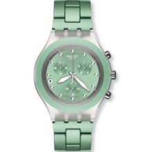 Swatch Men's Svck4056ag Stainless Steel Analog Watch With Green Chronograph Dial