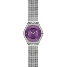 Swatch Metal Knit Purple Ladies Watch Sfm121M