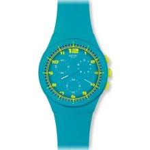 Swatch Women's Originals SUSL400 Blue Rubber Quartz Watch with Blue Dial