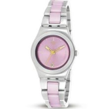 Swatch Yls418gc Ladies Pink Ceramic Bracelet Watch