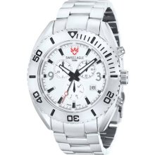 Swiss Eagle Torpedo Se-9014-22 White Dial Swiss Made Chronograph Watch