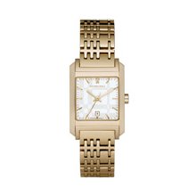 Swiss Gold Ion Plated Stainless Steel Link Bracelet Wo