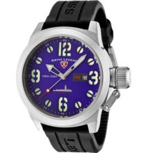 Swiss Legend Men's Submersible Purple Dial Black Silicone