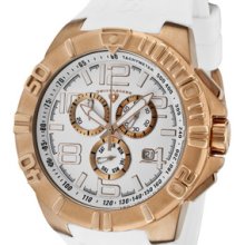 Swiss Legend Men's Super Shield Chronograph White Dial Rose Gold Tone