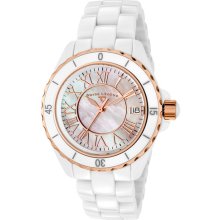 Swiss Legend Watch 20050-wwrr Women's White High Tech Ceramic Rose Gold Tone