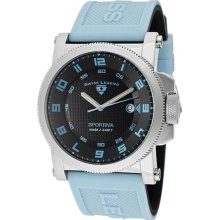 SWISS LEGEND Watches Men's Sportiva Black Dial w/Baby Blue Accent Baby