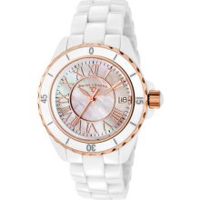 SWISS LEGEND Watches Women's White High Tech Ceramic Rose Gold Tone Ac