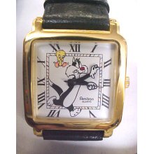 Sylvester And Tweety Square Watch Armitron Looney Tunes Cartoon