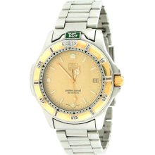 Tag Heuer Classic Stainless Steel Model W/ Gold Plated Bezel & Dial Men's Watch