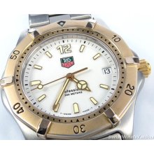 Tag Heuer Men's 2000 Professional 18k Gold Bezel Box Books White Dial Wk1120