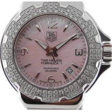 Tag Heuer Watch Diamonds Pink Form 1 Wac1216 Mop Stainless Steel Quartz