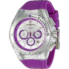 Technomarine Cruise Lipstick Violet Rubber Strap Chronograph Ladi ...