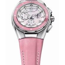 Technomarine Steel 110007l Ladies Pink Chronograph Watch Bnib