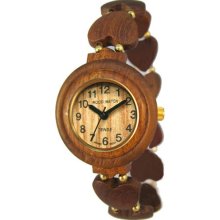 Tense Wood Womens Heart-shape Sandal Wood Watch - Wood Bracelet - Wood Dial - L7007S