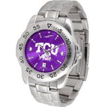 Texas Christian Horned Frogs Sport Steel Band Ano-Chrome Men's Watch