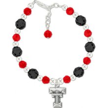 Texas Tech Red Raiders Round Crystal Bracelet Legacy Athletic