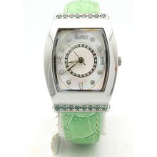 Tiamo Ladies Watch Green Diamond Case W/ Diamonds Mop Dial & Box $399. Obo