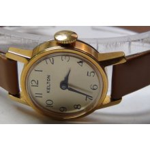 Timex / Kelton Ladies Gold Large Arabic Numerals Watch w/ Strap